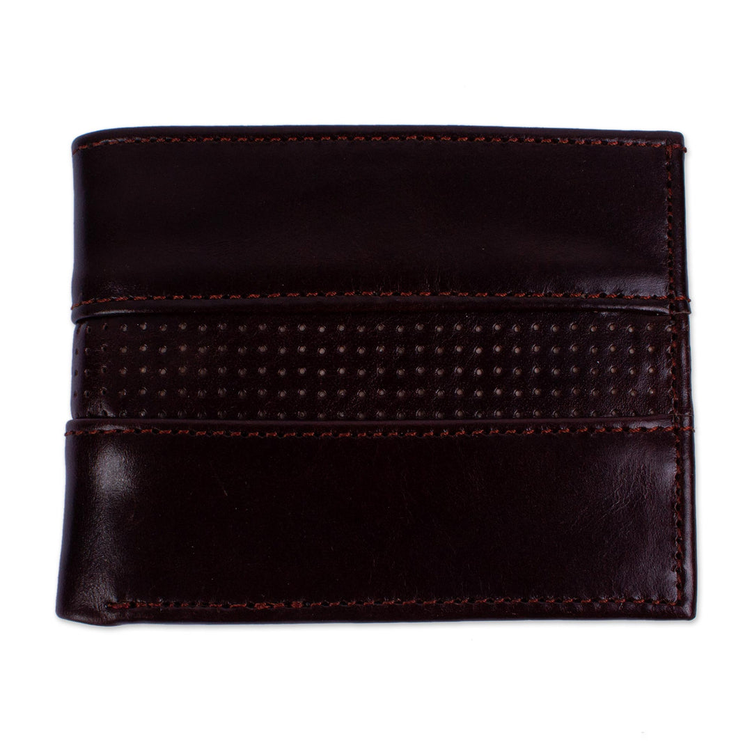 Hand Crafted Brown Leather Wallet for Men - Off Road in Brown