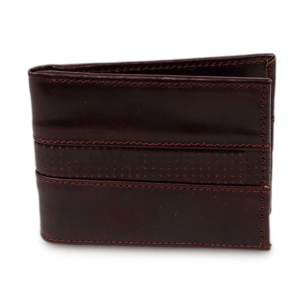 Hand Crafted Brown Leather Wallet for Men - Off Road in Brown