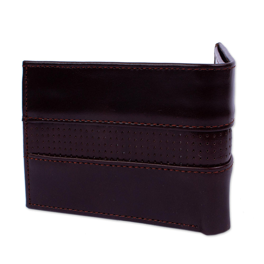 Hand Crafted Brown Leather Wallet for Men - Off Road in Brown