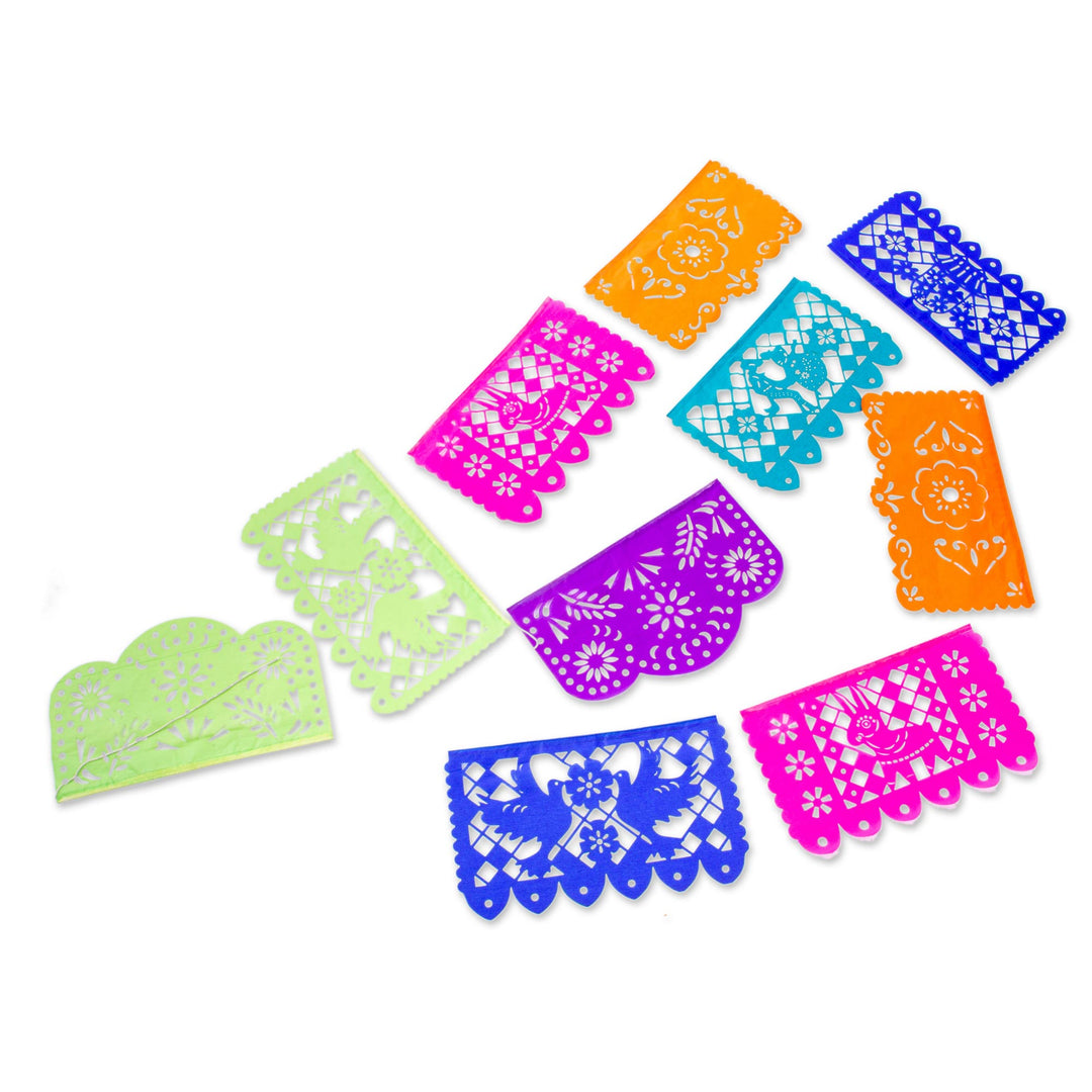 Mexican Folk Art Papel Picado Paper Garlands (Set of 3) - Piñatas