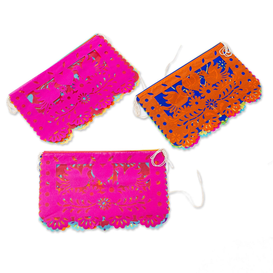 Handmade Tissue Paper Party Decor Garlands (Set of 3) - Palomas