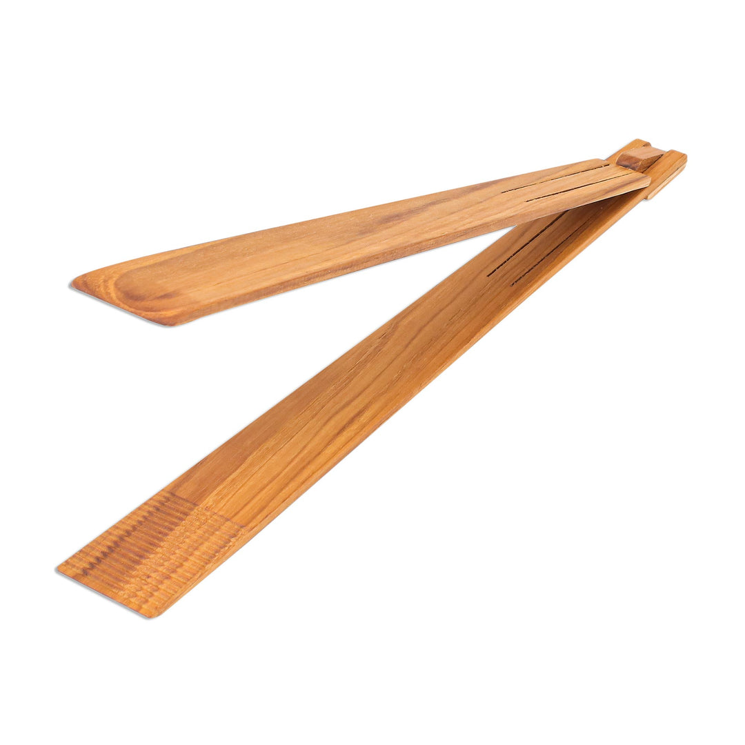 Hand Crafted Teak Wood Tongs from Thailand - Amiable Host
