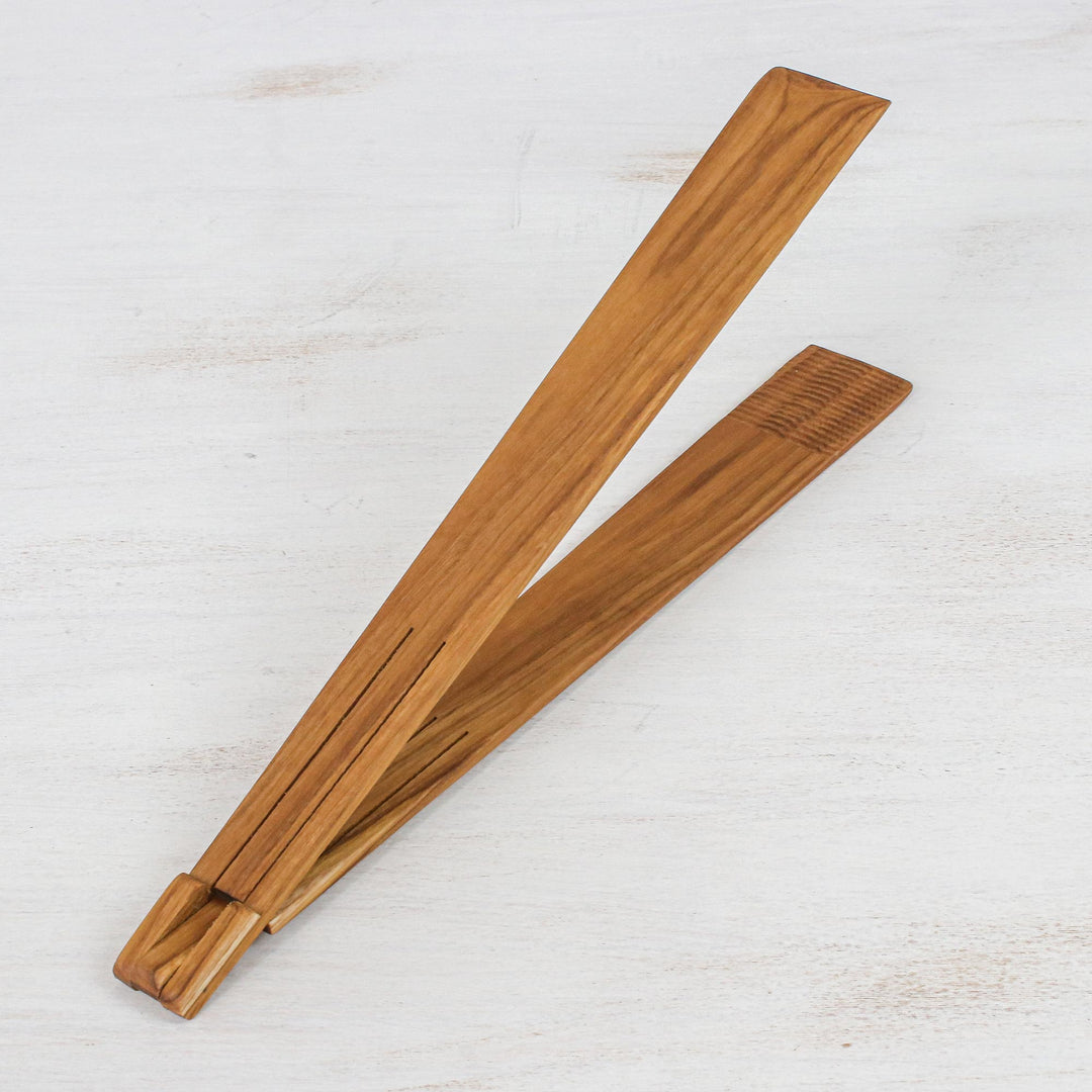 Hand Crafted Teak Wood Tongs from Thailand - Amiable Host
