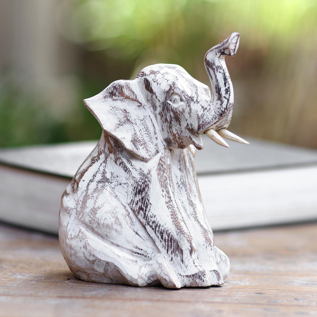 Rustic Sitting Elephant