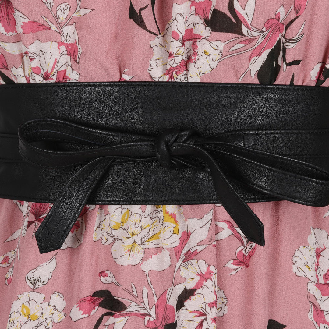 Hand Crafted Black Sheep Leather Obi Belt - Novela in Black