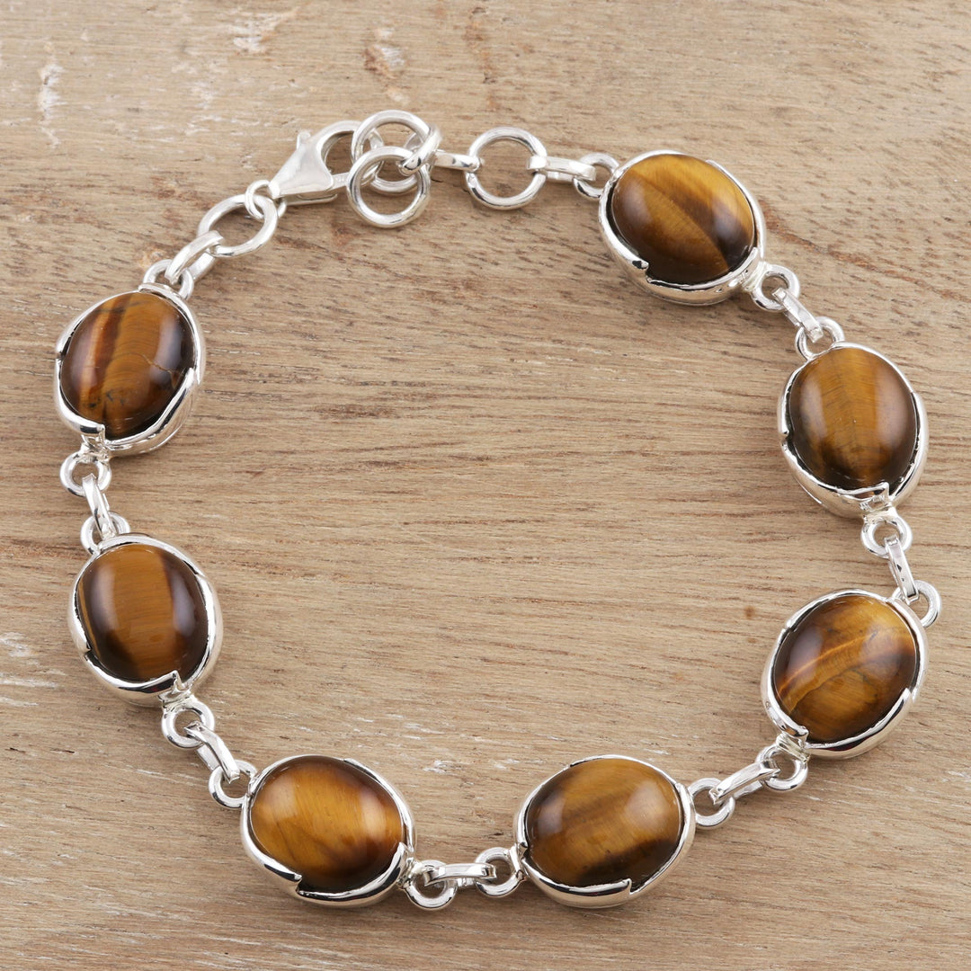 Artisan Crafted Tiger's Eye Link Bracelet - Saputara Saga