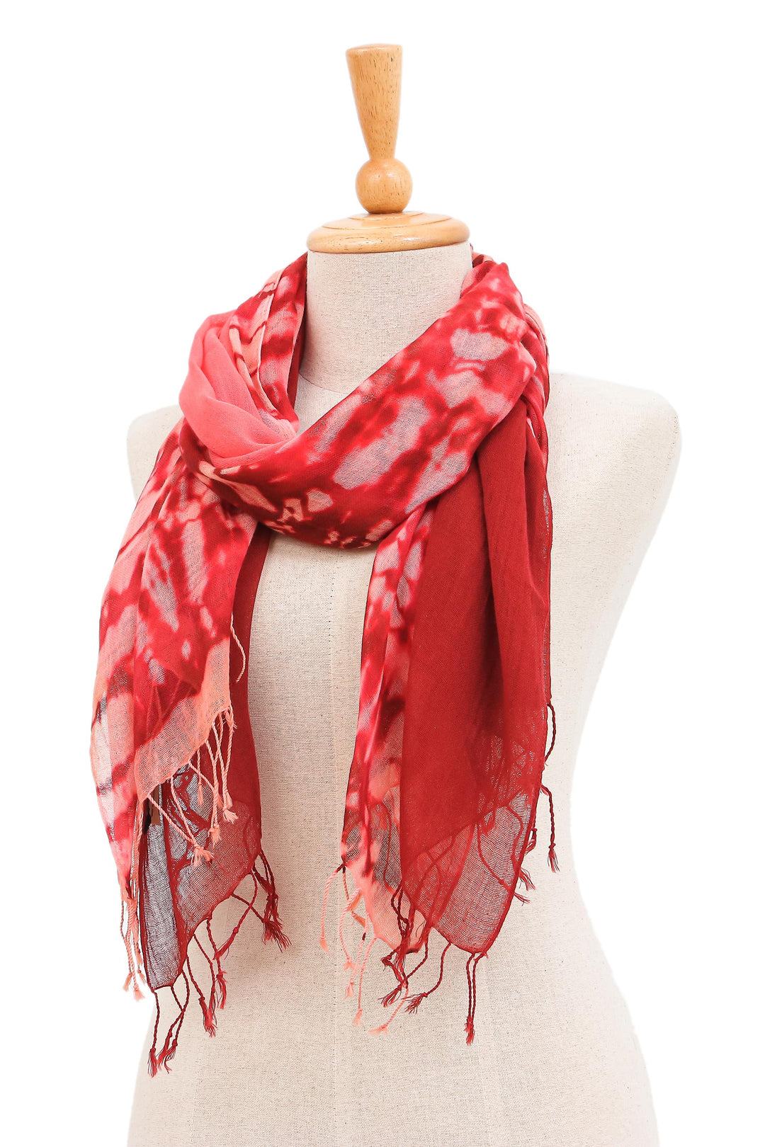Pair of Cotton Scarves in Shades of Pink - Warmth of Love