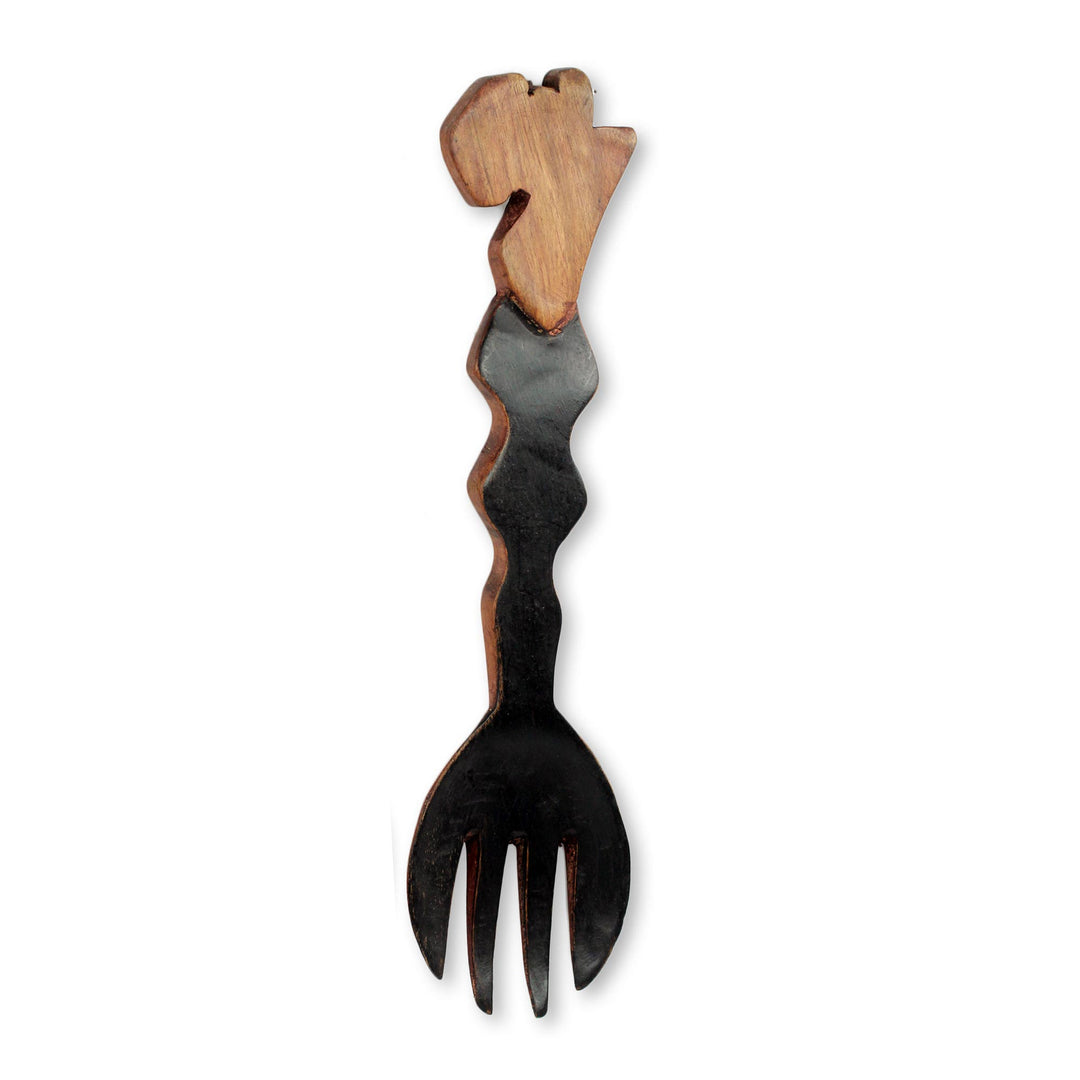 Fair Trade Decorative Wood Africa Fork Wall Art - Africa