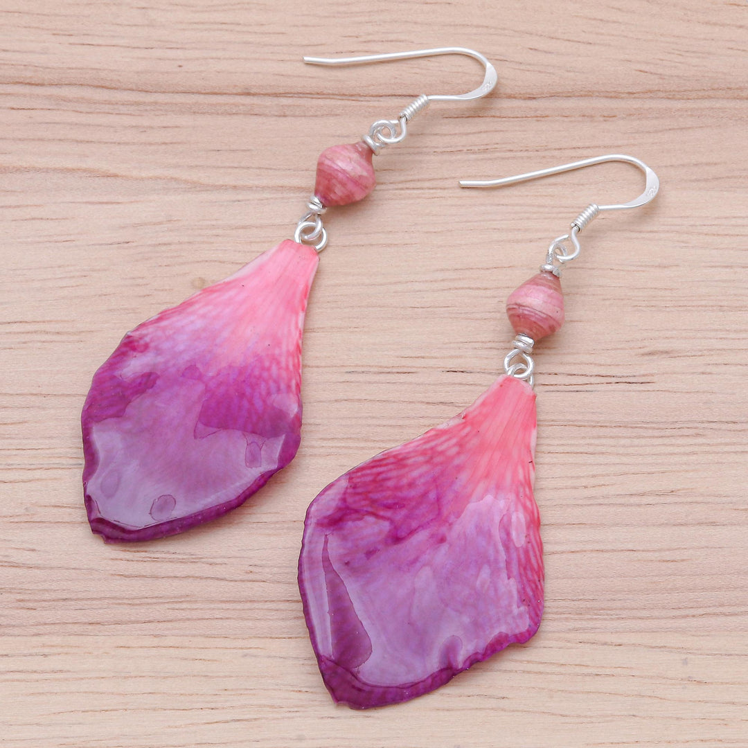Fuchsia Orchid Petal Earrings - Forever Orchid in Fuchsia