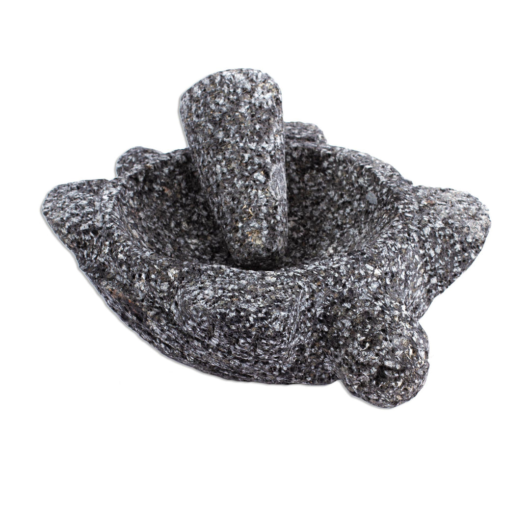 Turtle Shaped Traditional Mexican Mortar and Pestle Set - Turtle Tradition II