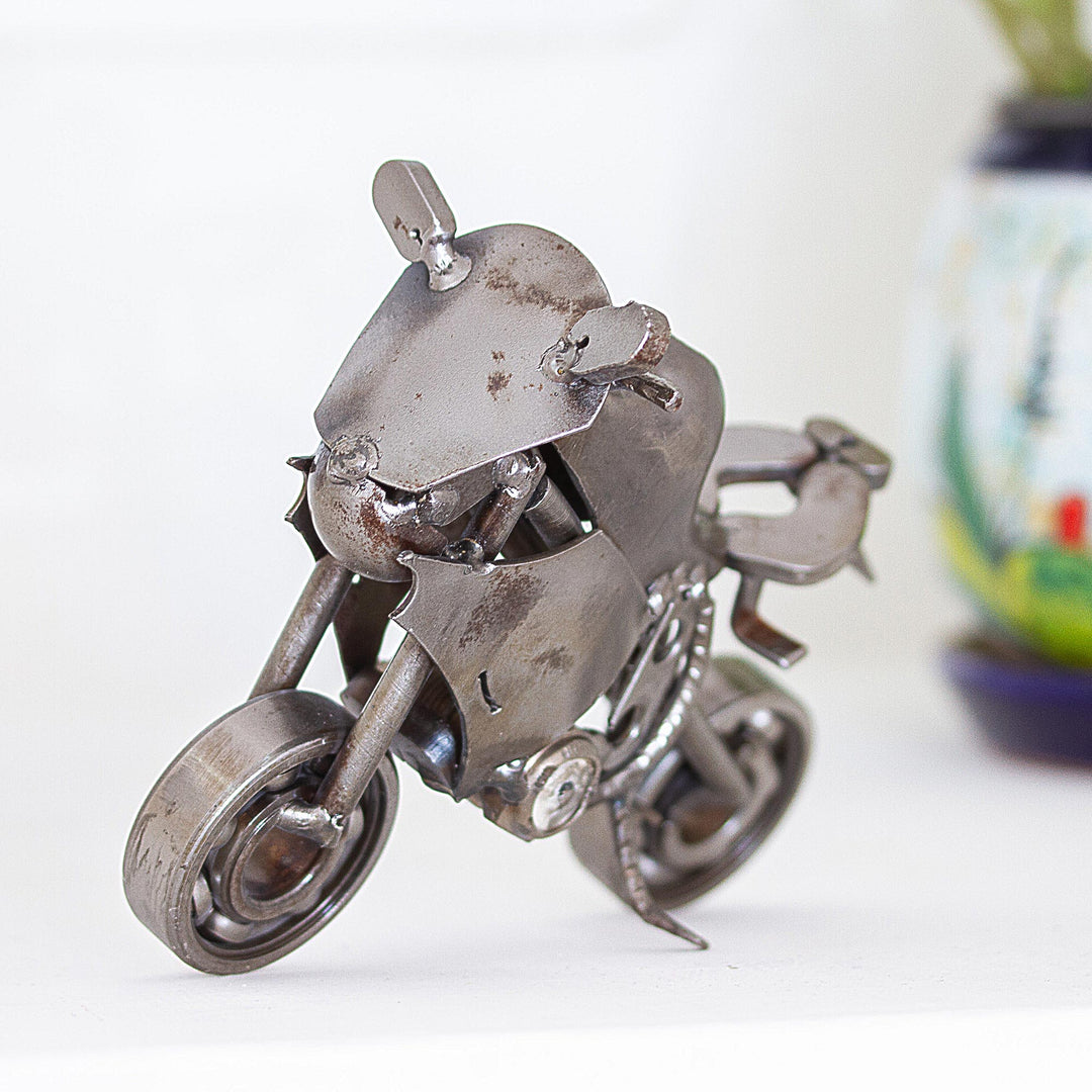 Rustic Motocross Bike Recycled Metal Sculpture - Rustic Motocross Bike