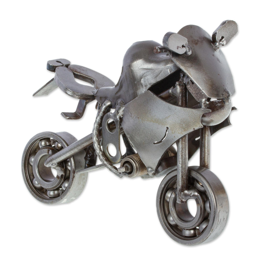 Rustic Motocross Bike Recycled Metal Sculpture - Rustic Motocross Bike