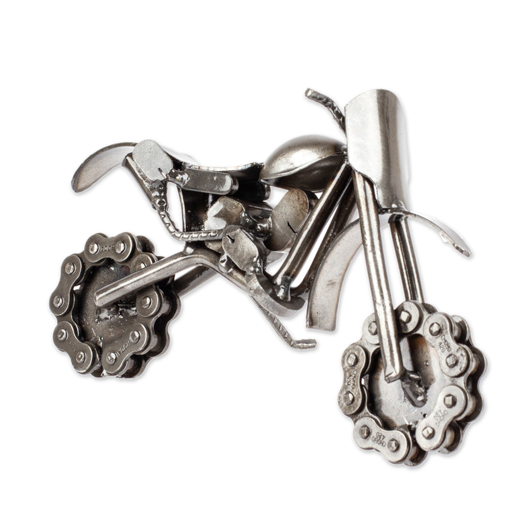 Handmade Rustic Dirt Bike Statuette - Rustic Dirt Bike