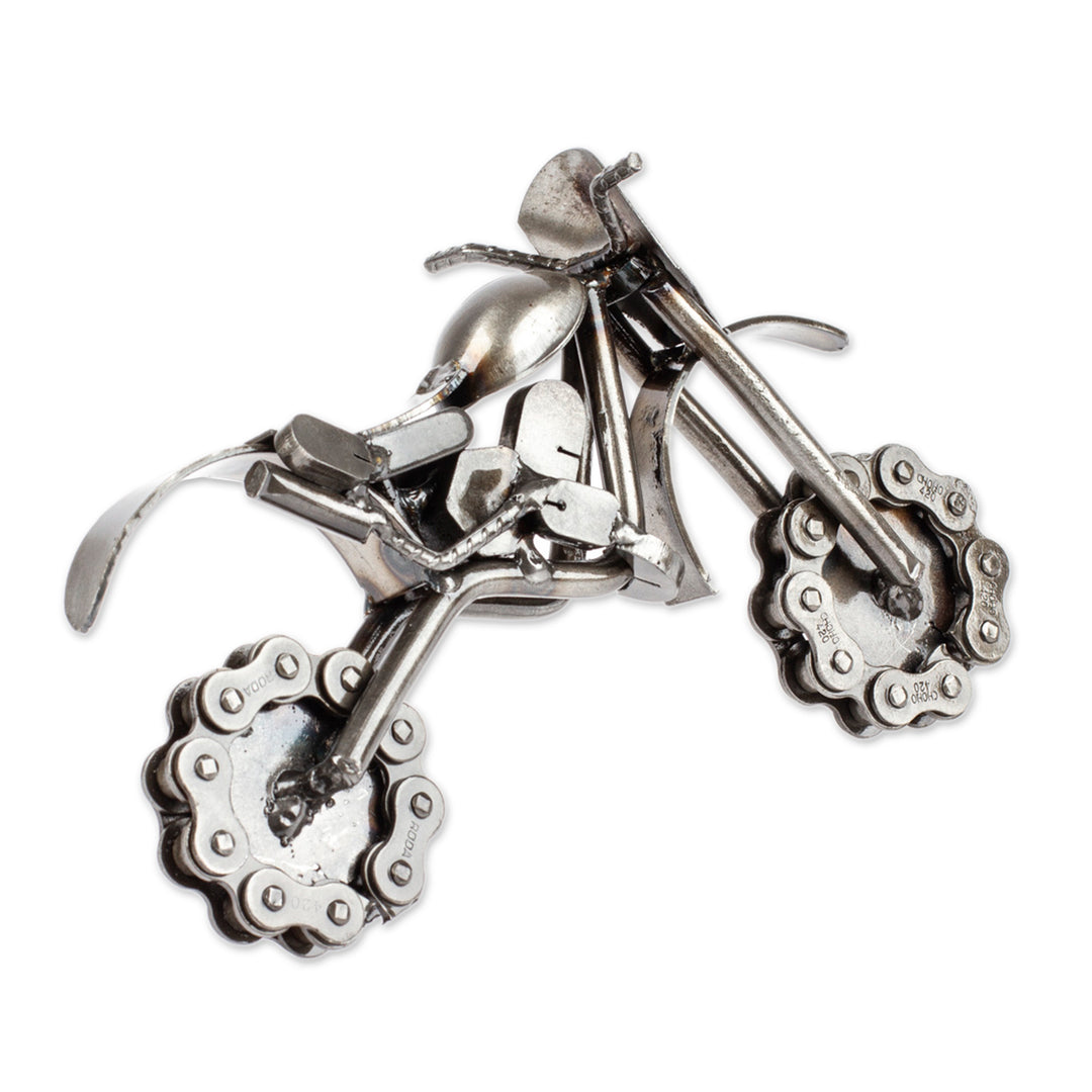 Handmade Rustic Dirt Bike Statuette - Rustic Dirt Bike