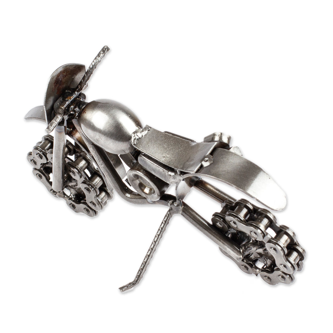 Handmade Rustic Dirt Bike Statuette - Rustic Dirt Bike