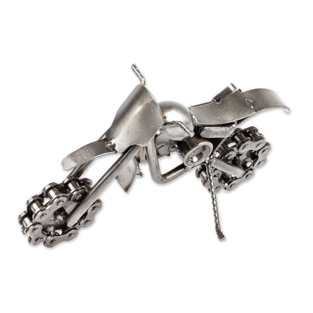 Handmade Rustic Dirt Bike Statuette - Rustic Dirt Bike