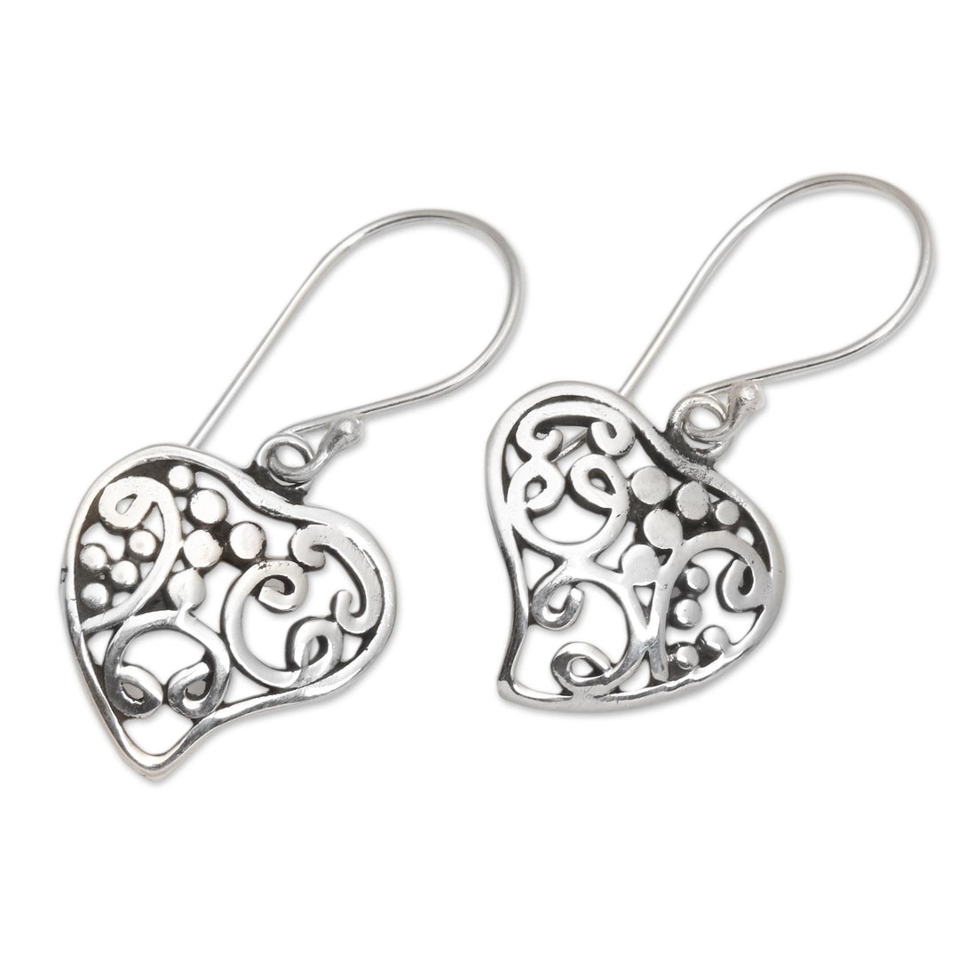 Openwork Sterling Silver Heart Dangle Earrings - Heart of Hearts