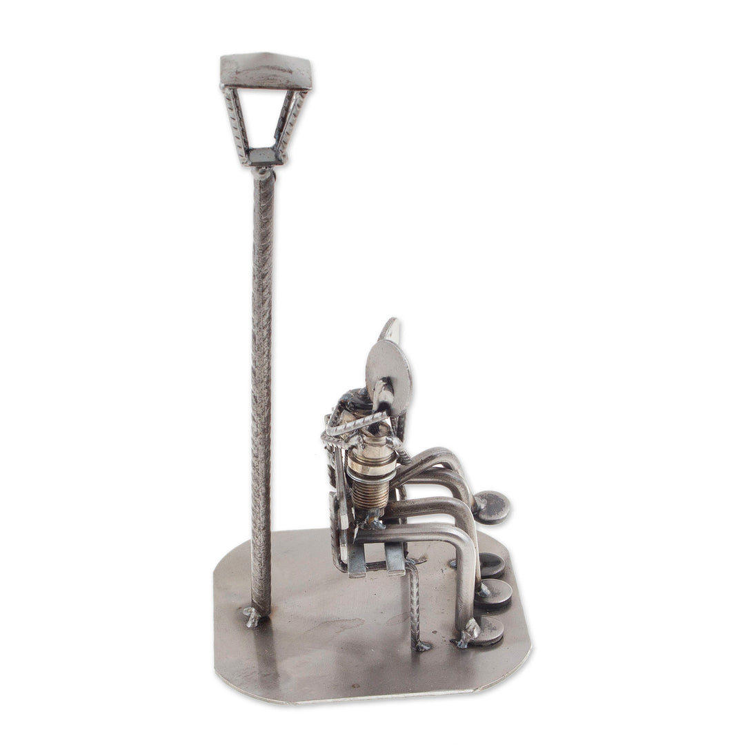 Romantic Recycled Metal Sculpture - That First Kiss