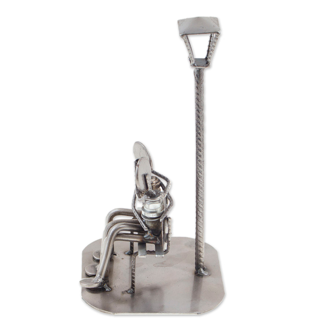 Romantic Recycled Metal Sculpture - That First Kiss