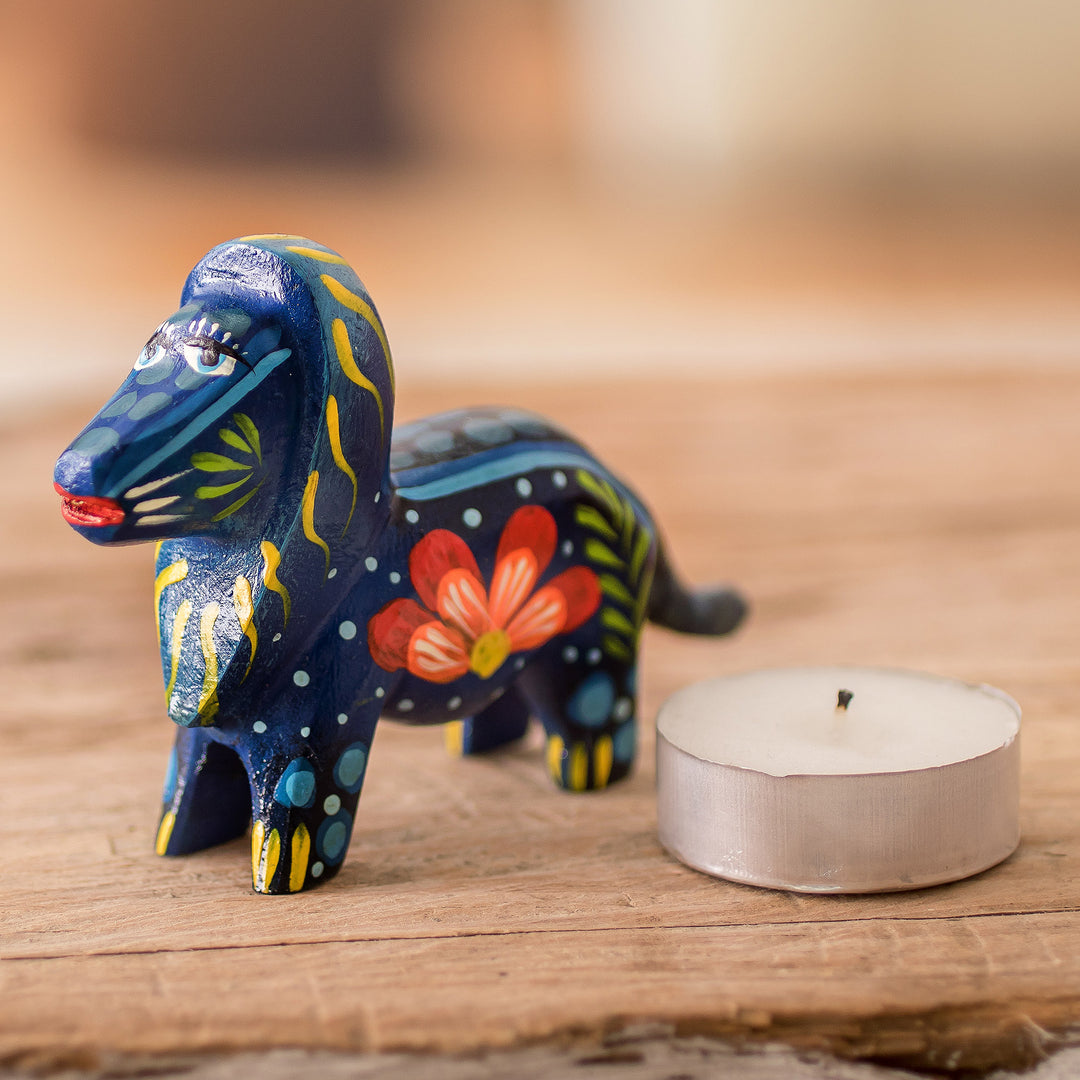 Multicolored Hand Carved Lion Figurine - Proud Lion