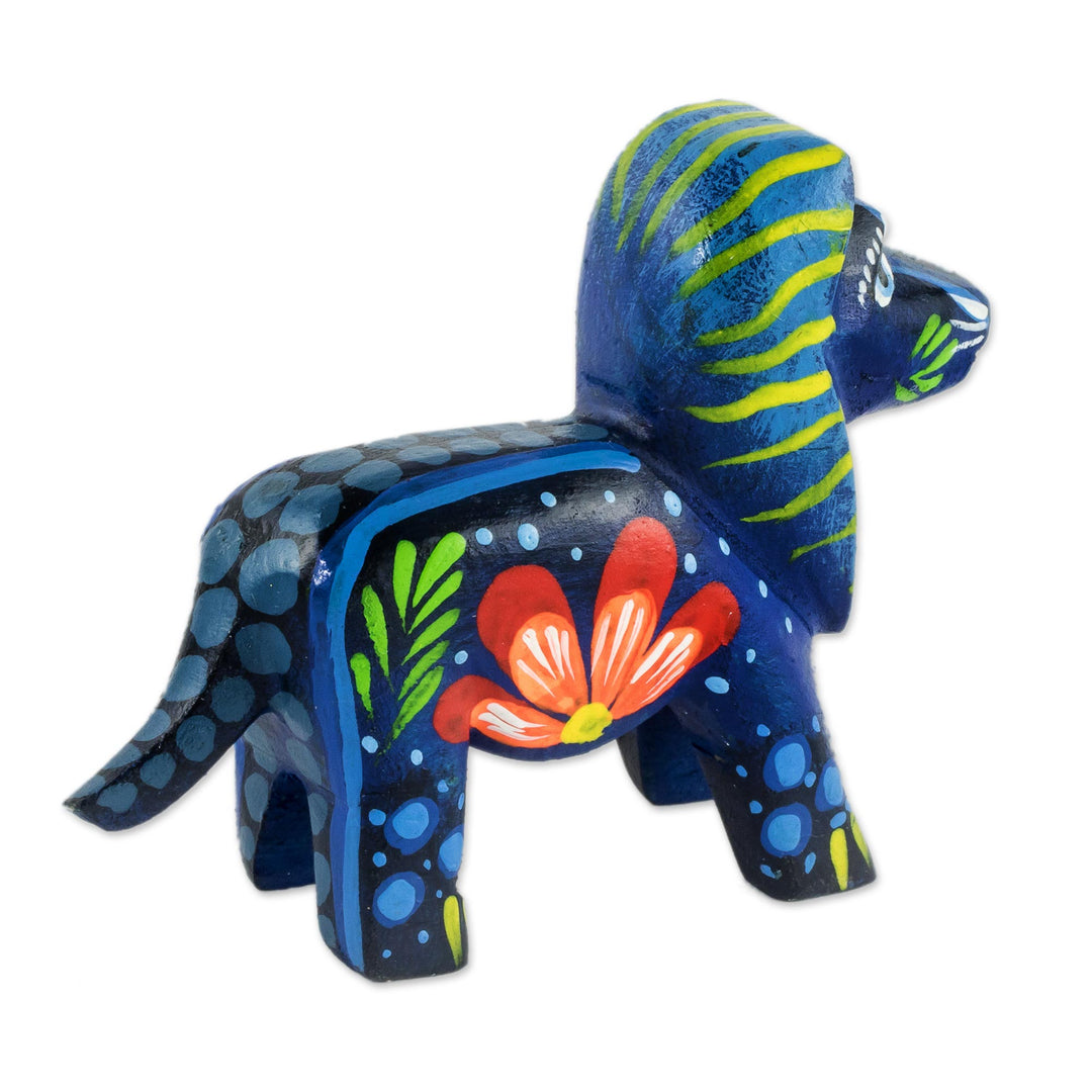 Multicolored Hand Carved Lion Figurine - Proud Lion