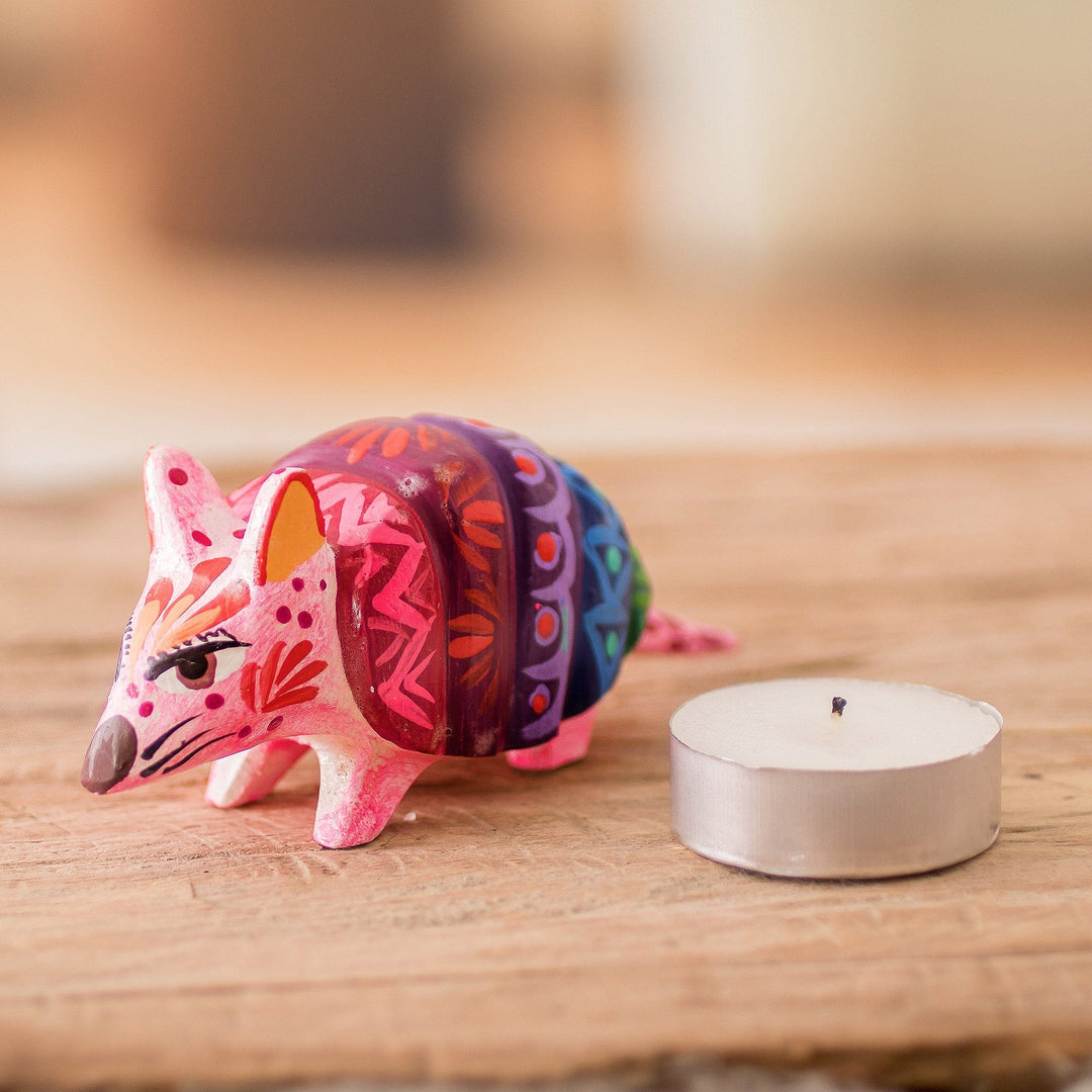 Artisan Crafted Wood Armadillo Figurine - Artful Armadillo