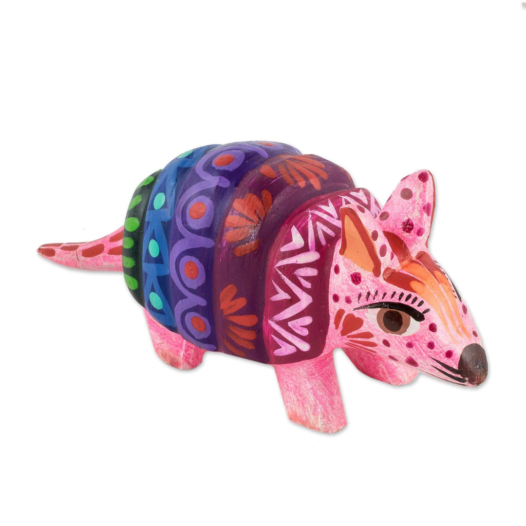 Artisan Crafted Wood Armadillo Figurine - Artful Armadillo