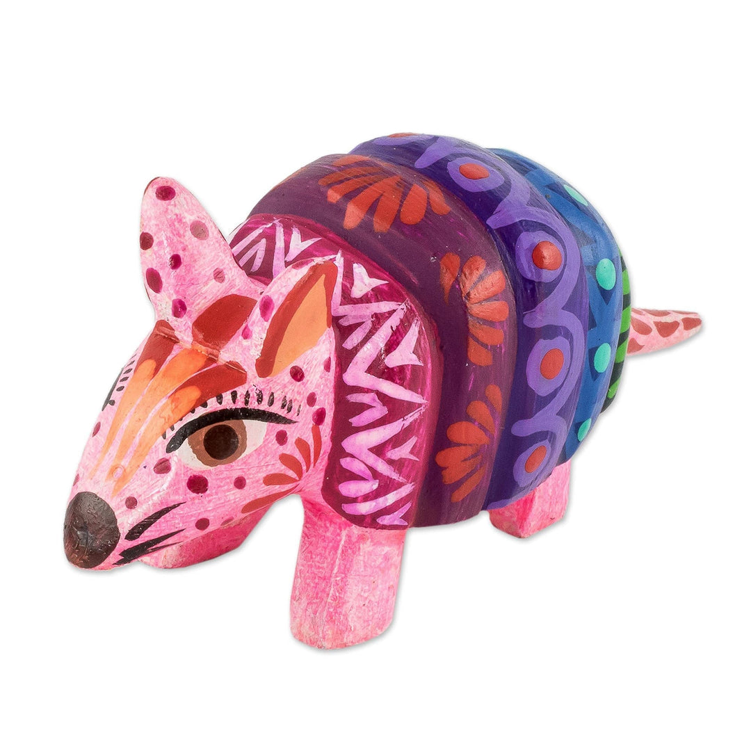 Artisan Crafted Wood Armadillo Figurine - Artful Armadillo