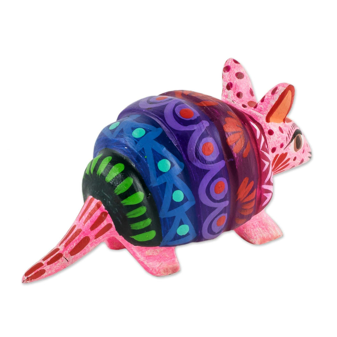 Artisan Crafted Wood Armadillo Figurine - Artful Armadillo