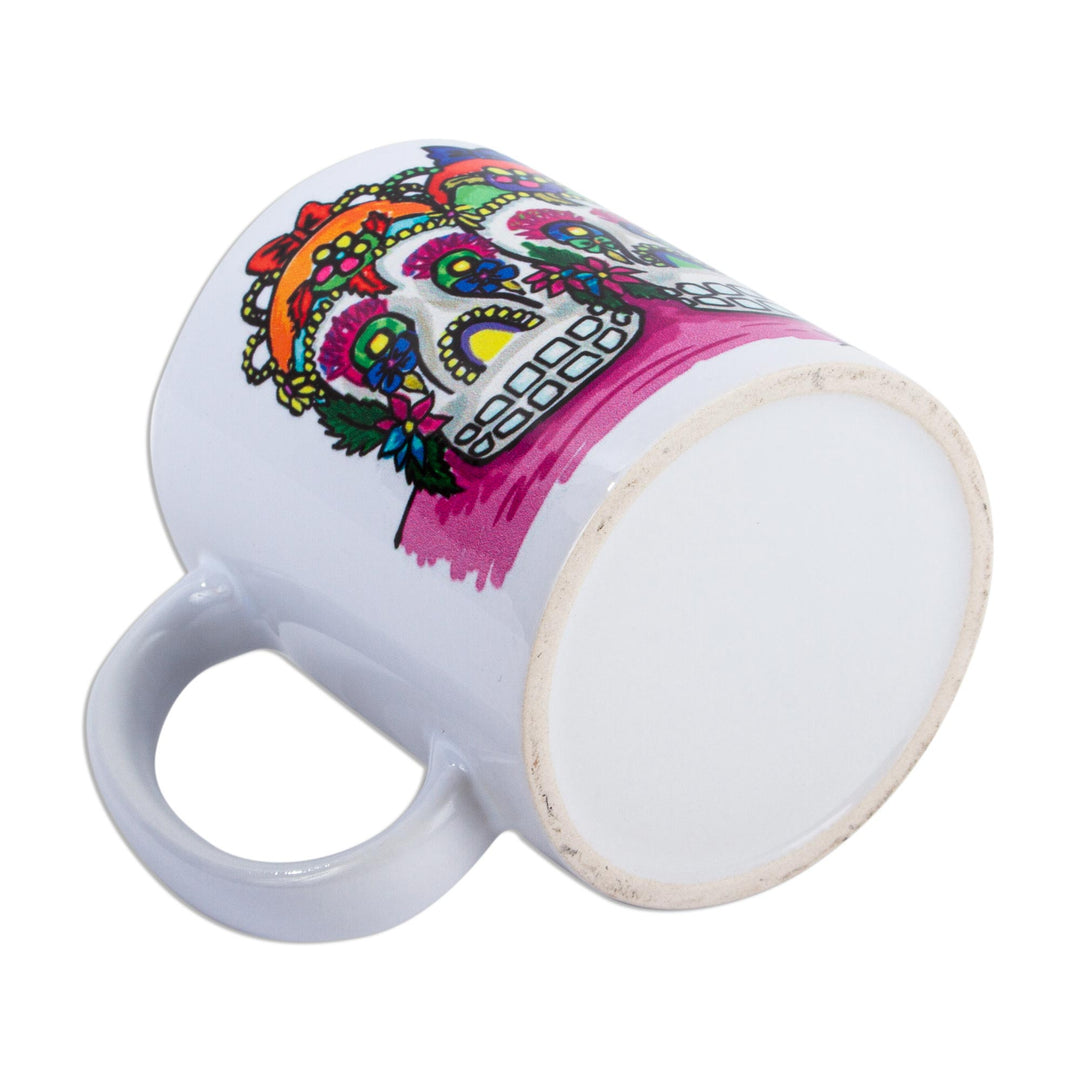 Day of the Dead Sugar Skull Ceramic Art Mug - Mexican Sugar Skulls