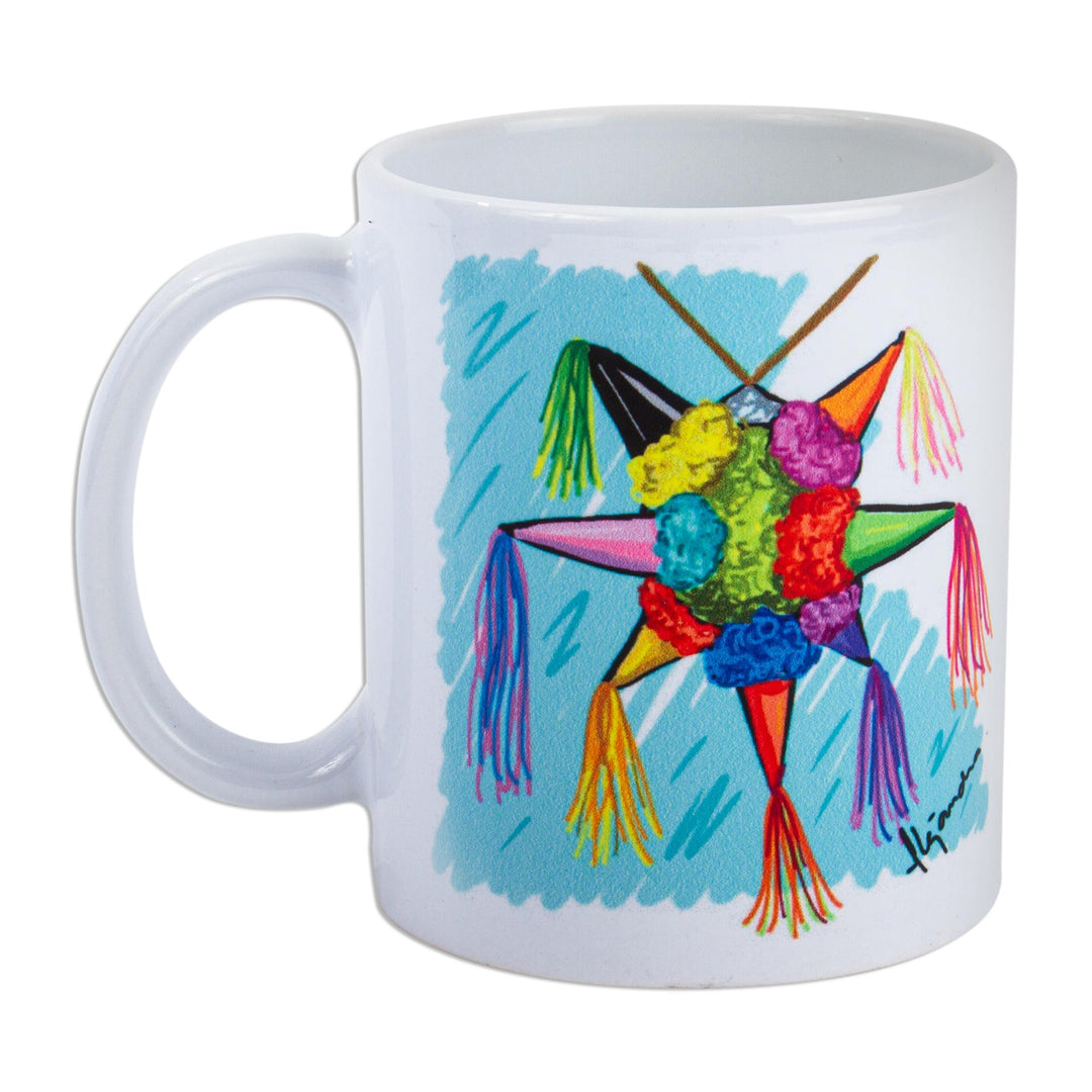 Piñata Art Ceramic Mug from Mexico - Piñata