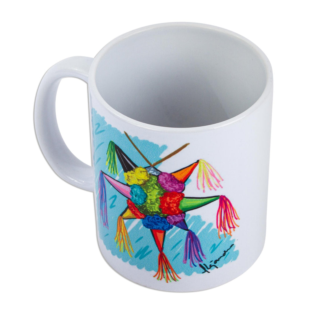 Piñata Art Ceramic Mug from Mexico - Piñata