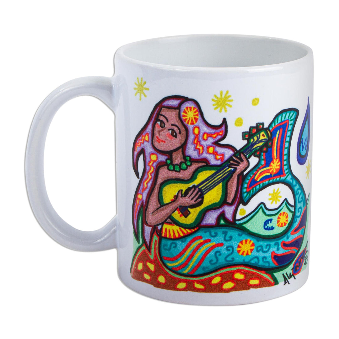 Mermaid Motif Ceramic Art Mug - Mermaid
