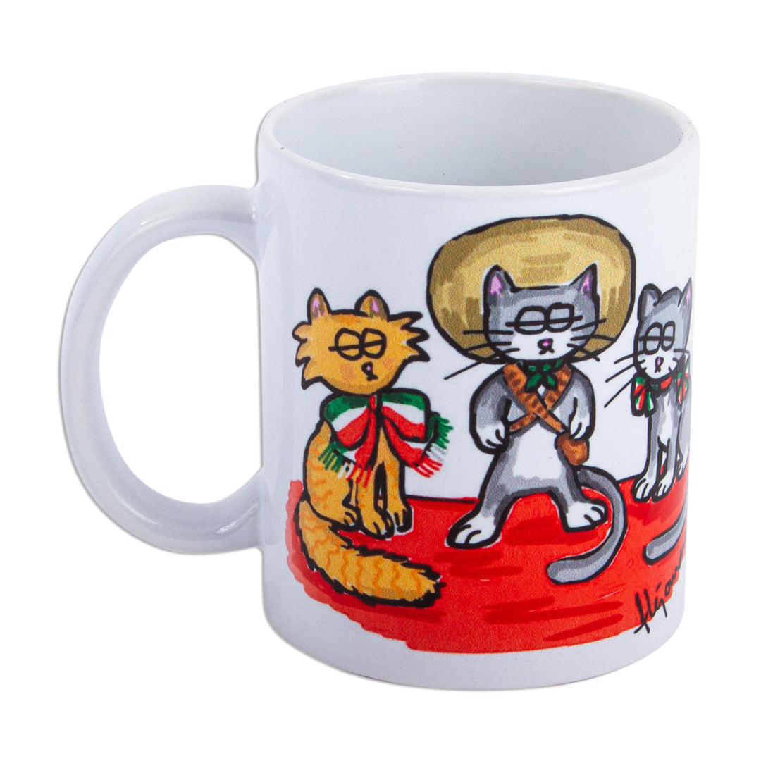 Ceramic Art Print Mug with Kittens - Mexican Kittens