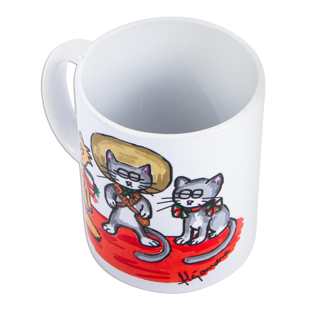 Ceramic Art Print Mug with Kittens - Mexican Kittens