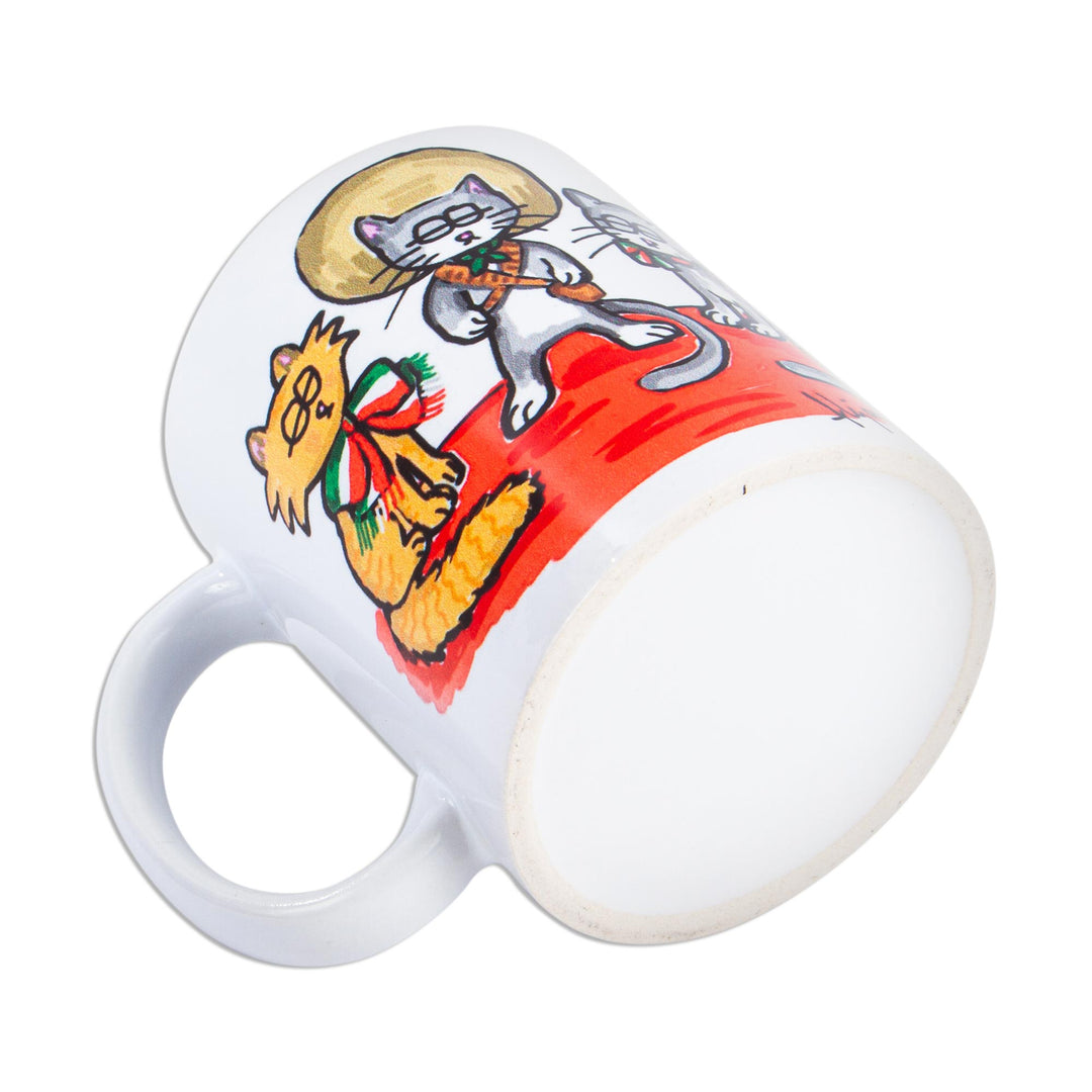 Ceramic Art Print Mug with Kittens - Mexican Kittens