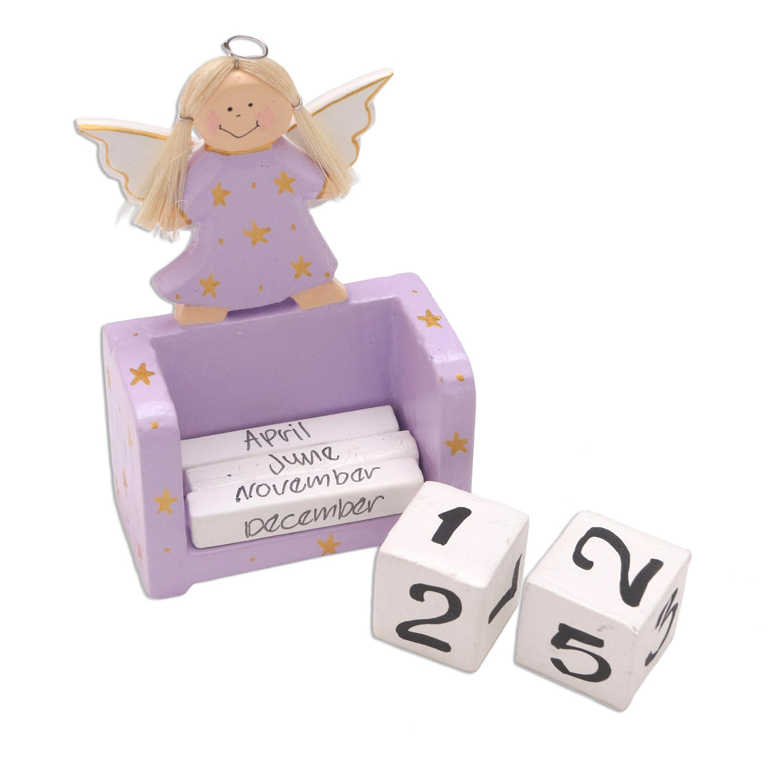 Lilac Angel Themed Perpetual Calendar - Angel Time in Lilac