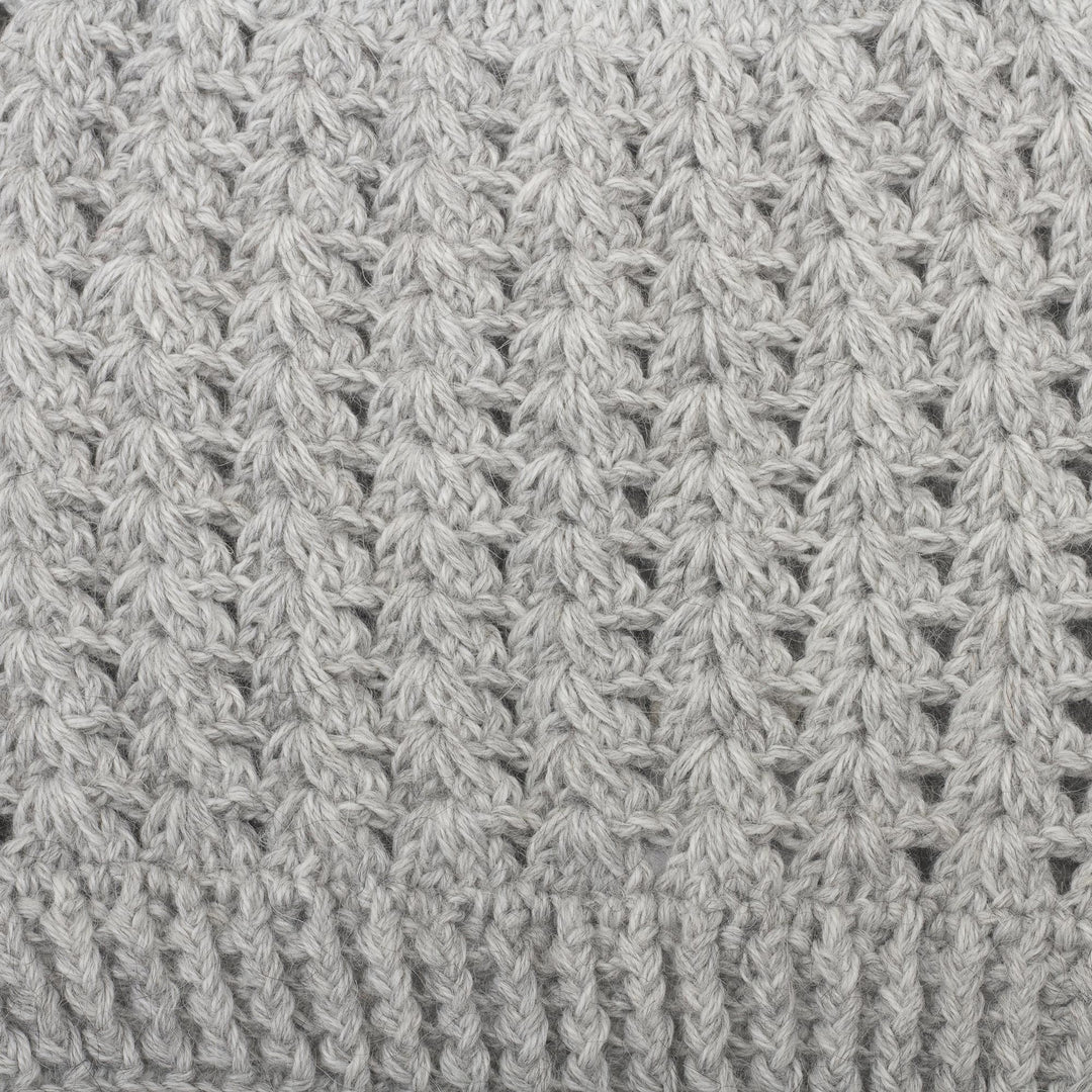 Hand-Crocheted Dove Grey Alpaca Cozy Winter Hat - Grey Stars Align