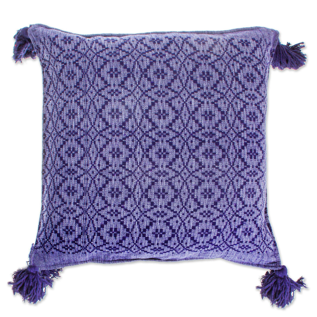 Diamond Pattern 100% Cotton Blue Cushion Cover - Oaxaca Diamonds in Blue