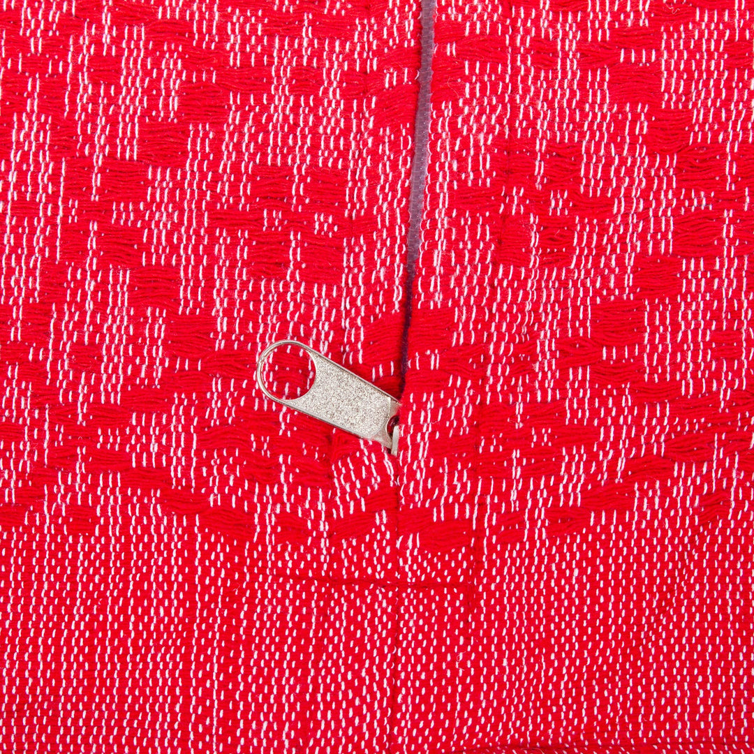 Red Hand Woven Cotton Cushion Cover - Oaxaca Diamonds in Chili