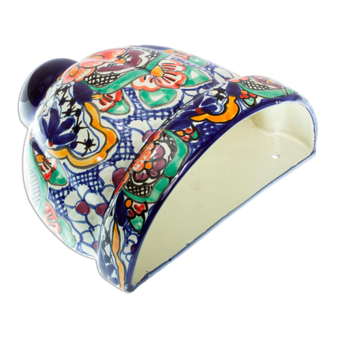 Handmade Multicolored Ceramic Wall Planter - Guanajuato Garden