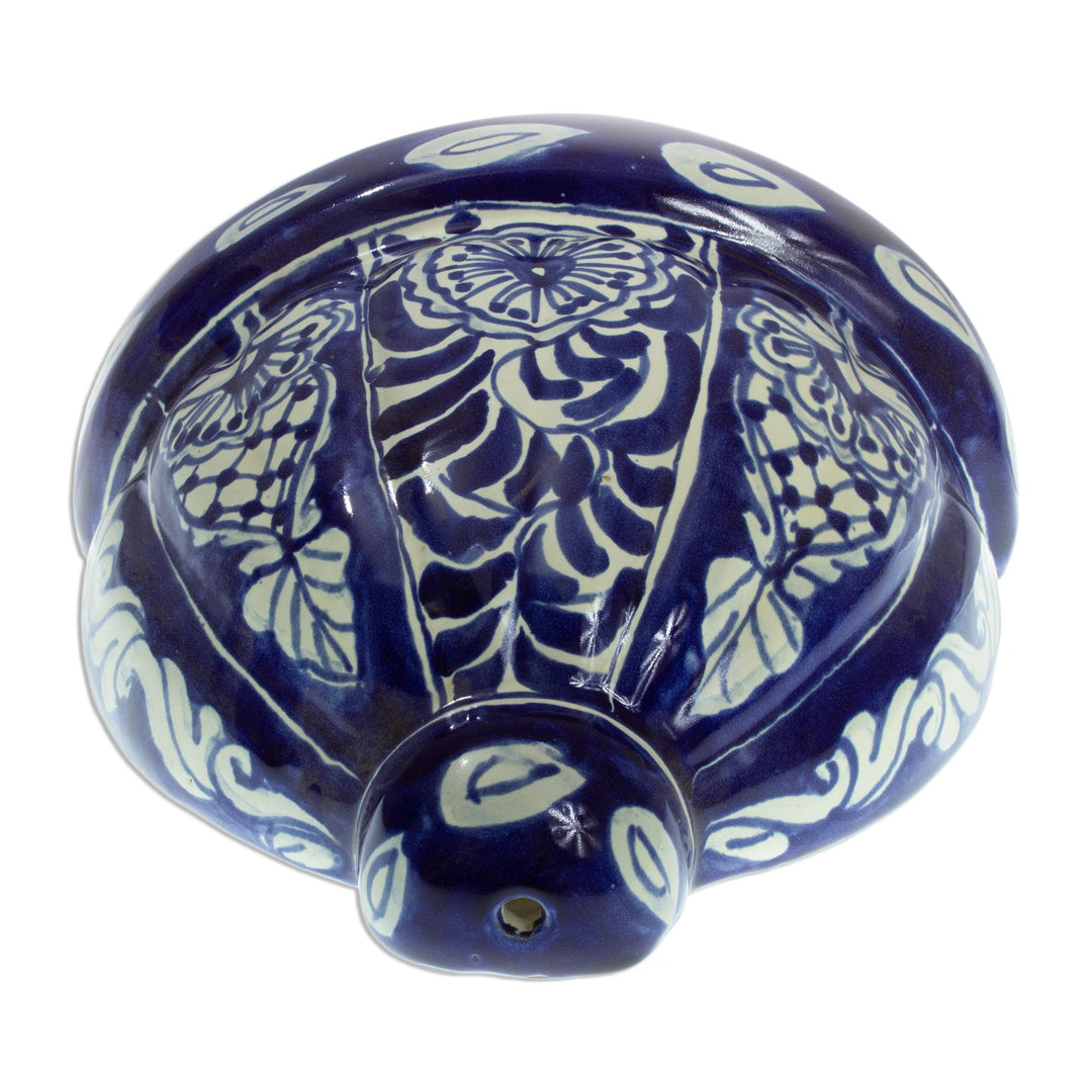 Cobalt Blue and White Ceramic Wall Planter - Guanajuato Blues