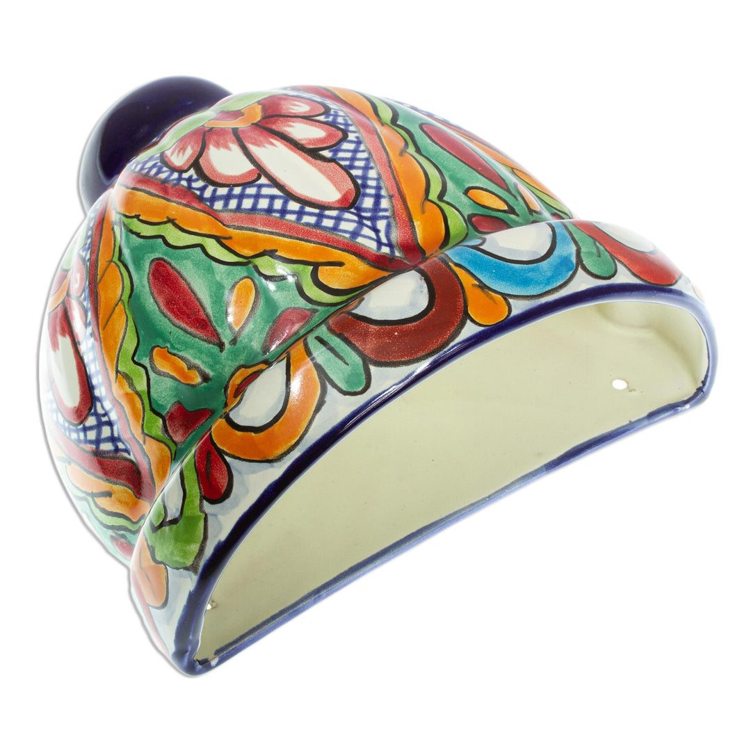 Artisan Crafted Colorful Ceramic Wall Planter from Mexico - Guanajuato Ribbons