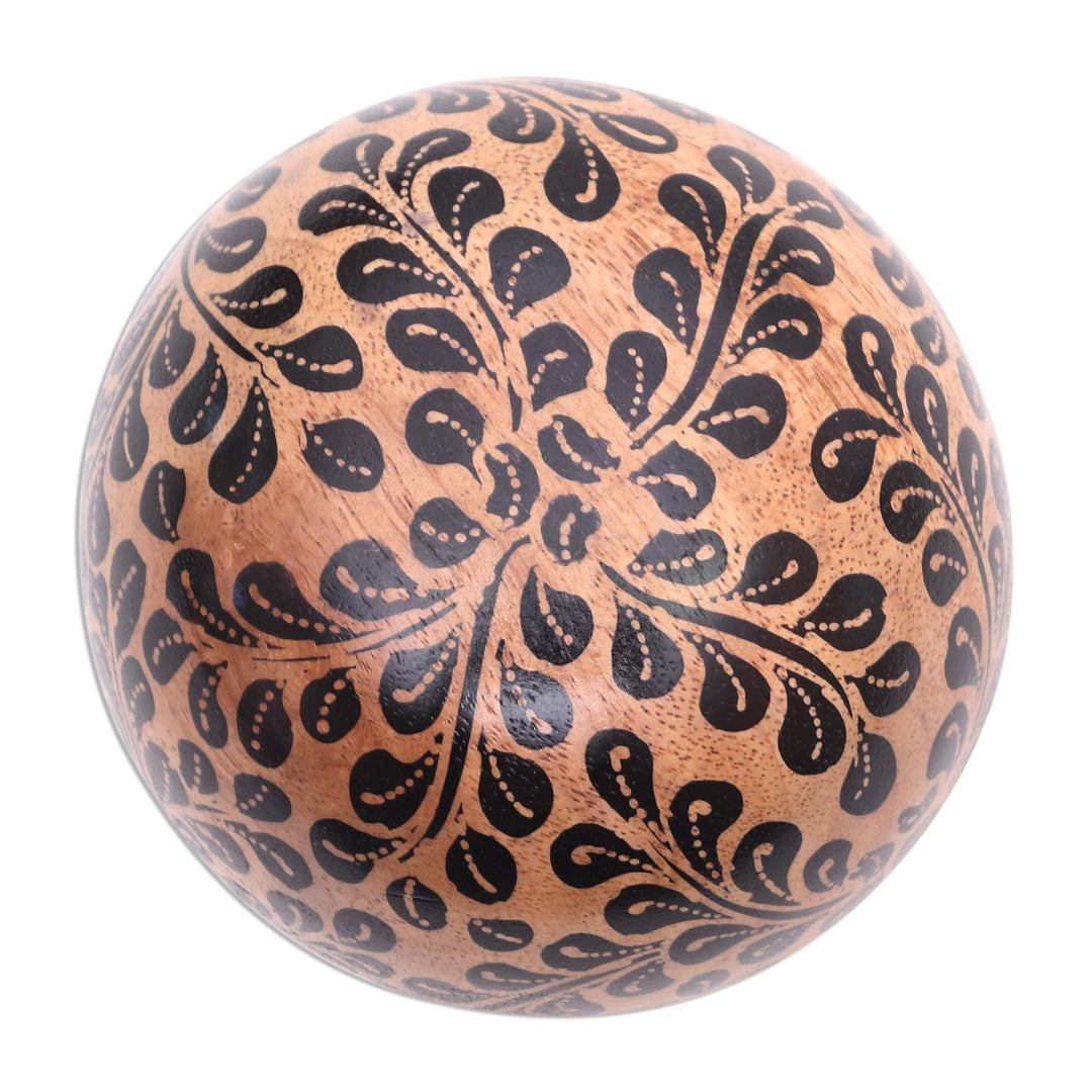 Hand Carved Decorative Wood Box - Lively Leaves