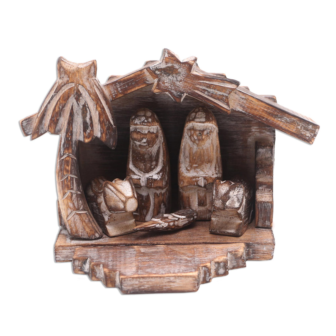 Rustic Hand Carved Nativity Scene (6 Pieces) - Nativity in the Tropics