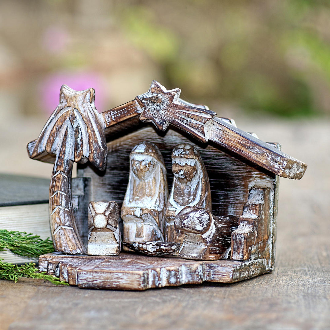 Rustic Hand Carved Nativity Scene (6 Pieces) - Nativity in the Tropics