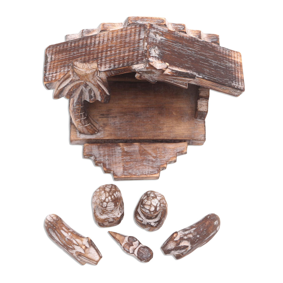 Rustic Hand Carved Nativity Scene (6 Pieces) - Nativity in the Tropics