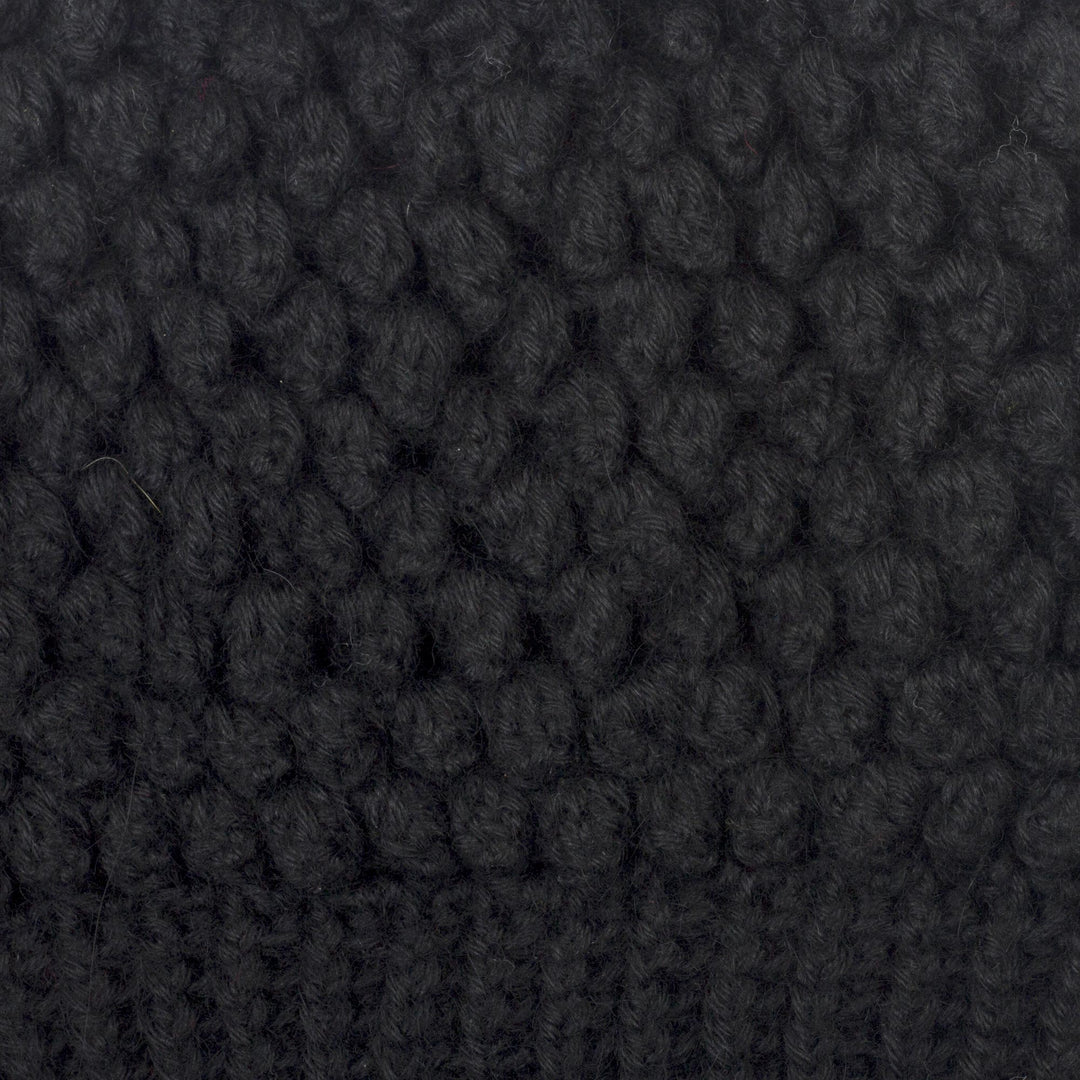 Hand-Crocheted Bubble Pattern Black Alpaca Cozy Winter Hat - Bubbly Black