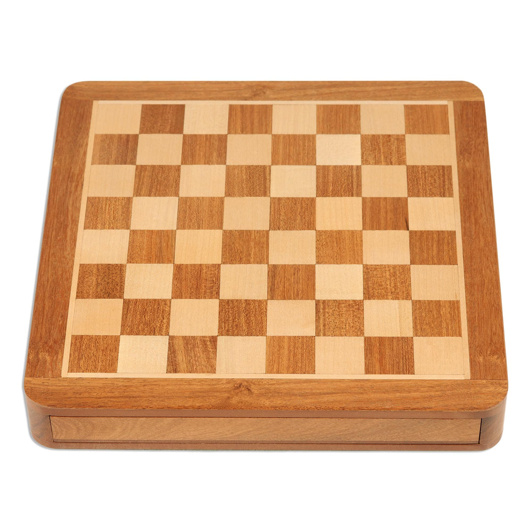 Hand Crafted Acacia and Haldu Wood Chess Set - Idle Hours
