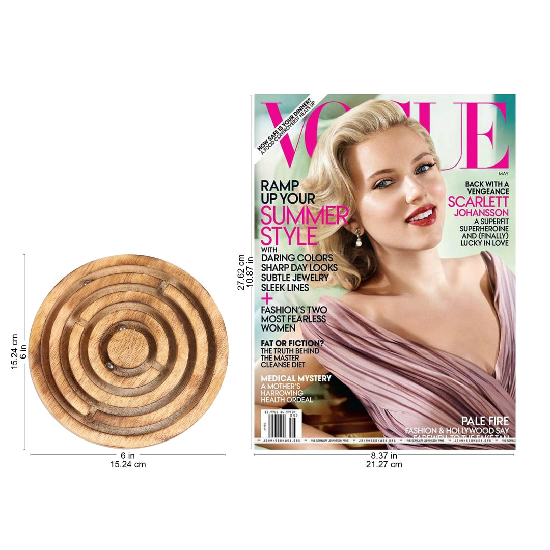 Hand Made Mango Wood Labyrinth Board Game - Maze Fantasy